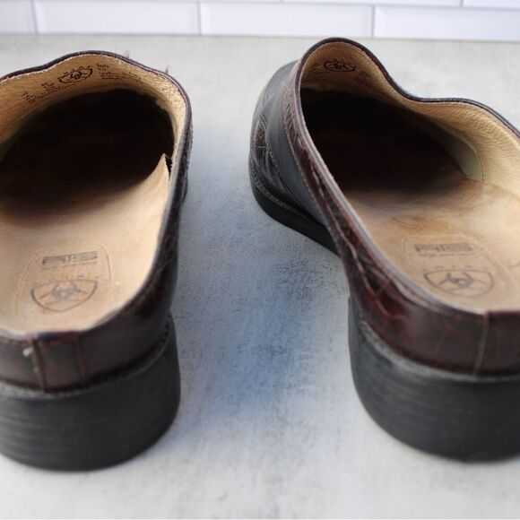Ariat Black Brown Leather Slip-On Shoes Size 8B - Picture 6 of 7